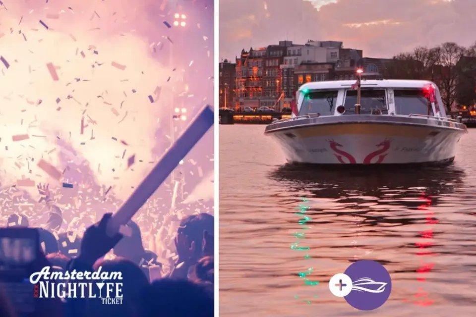 Amsterdam: Billete para Crucero y Vida Nocturna con Bebidas