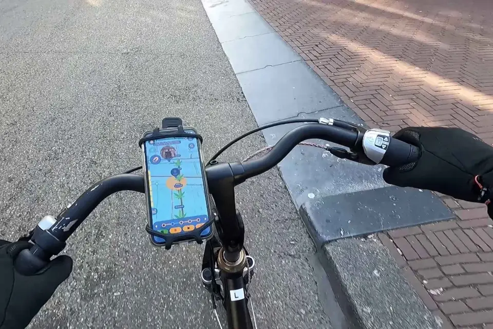 Recorrido en bicicleta por Ámsterdam con aplicación para smartphone