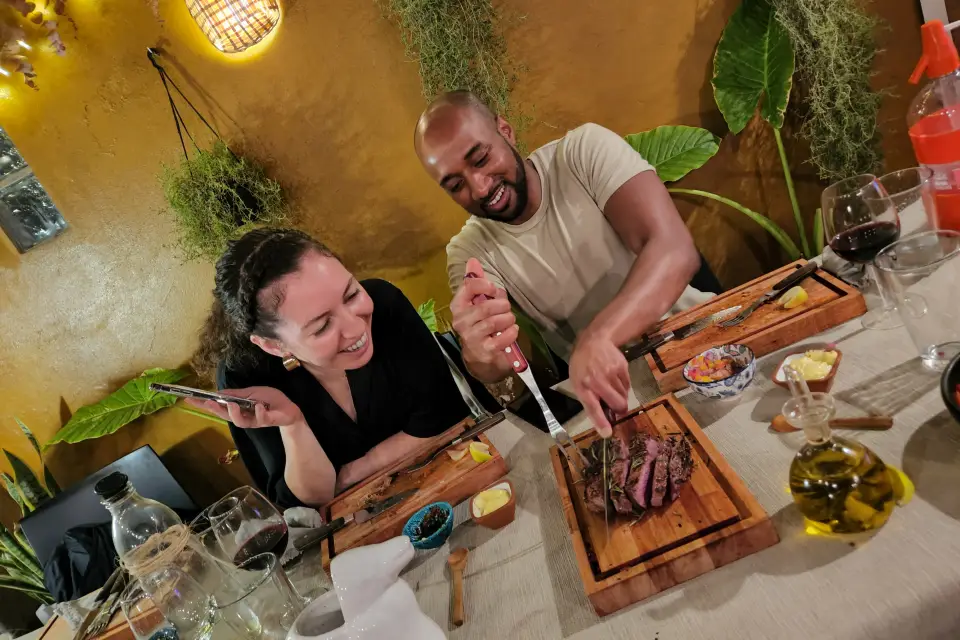 Asado argentino en el barrio de Palermo
