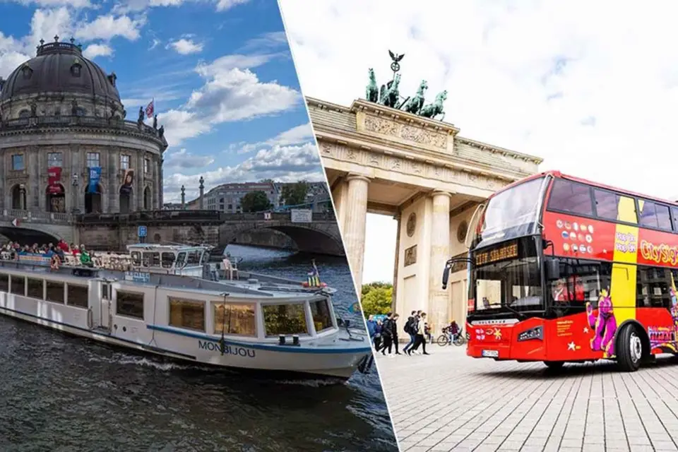 Berlín: Opción de autobús turístico con crucero con paradas libres