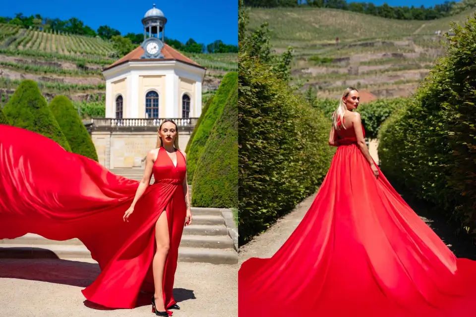 Sesión fotográfica única con vestido volador en Berlín