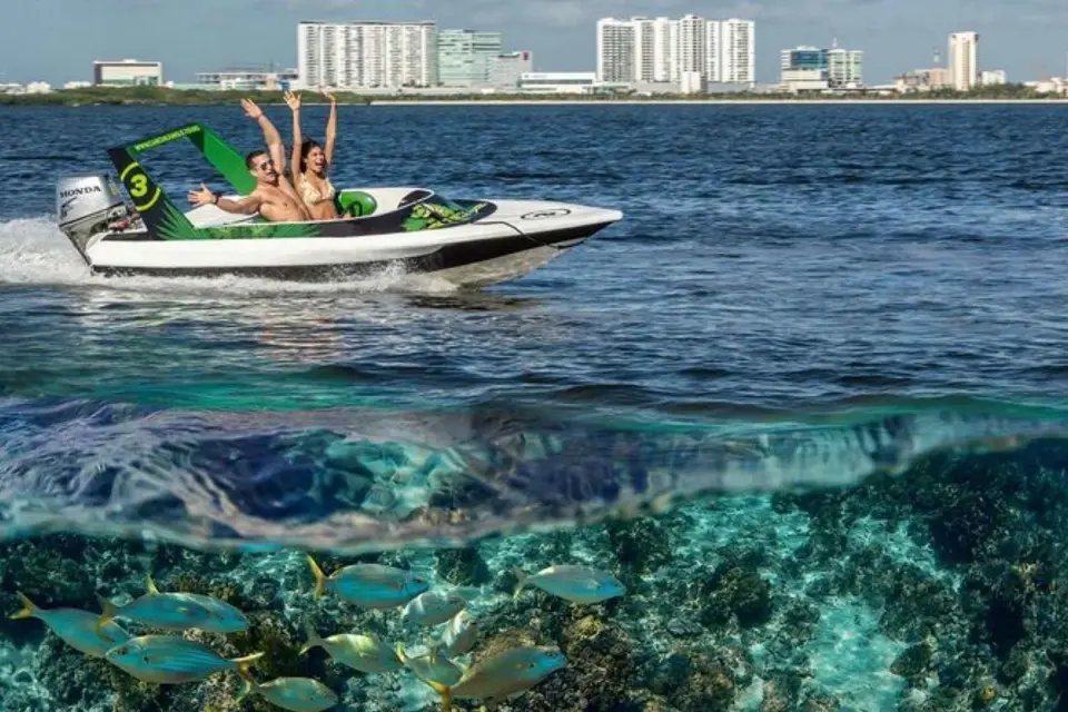 Cancún: Aventura en lancha rápida
