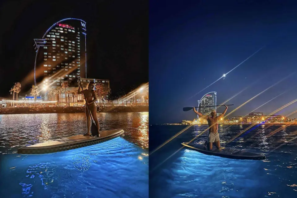 Stand Up Paddle con luces profesionales en Barcelona