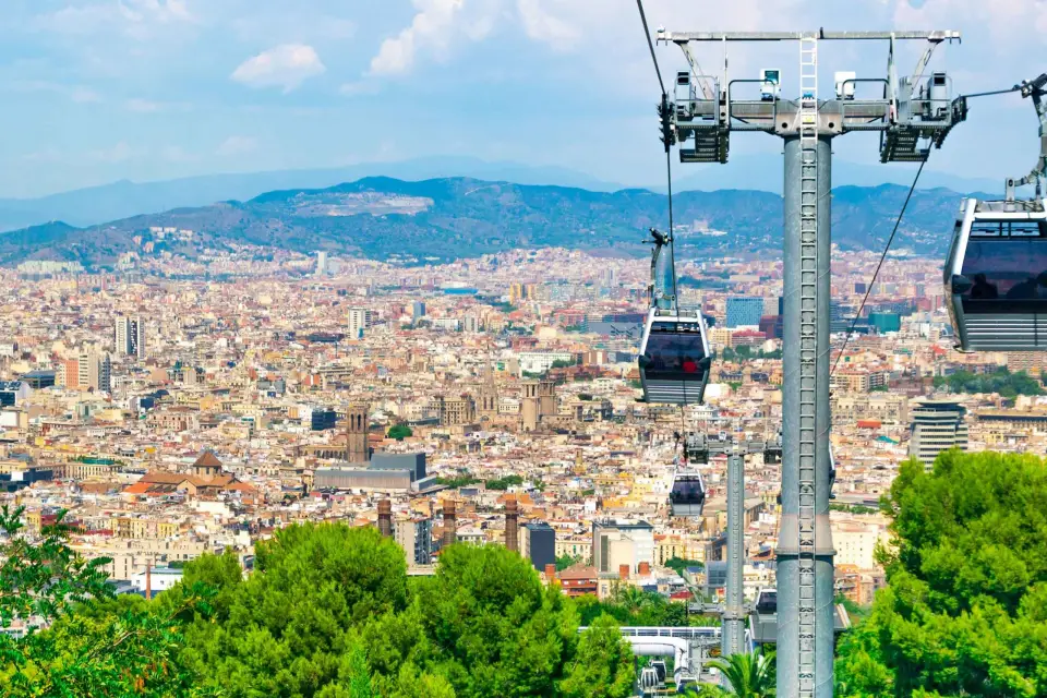 Barcelona: Ticket de entrada al Teleférico de Montjuïc con 2 audioguías