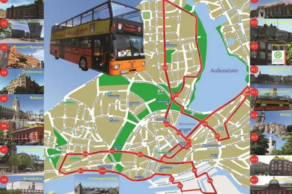 Hamburgo : Línea G Hop-On Hop-Off Tour turístico