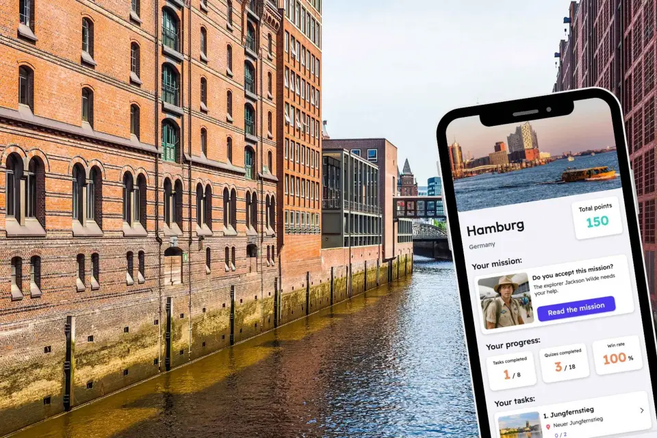 Hamburgo: Tour de la ciudad con cuestionarios en tu teléfono