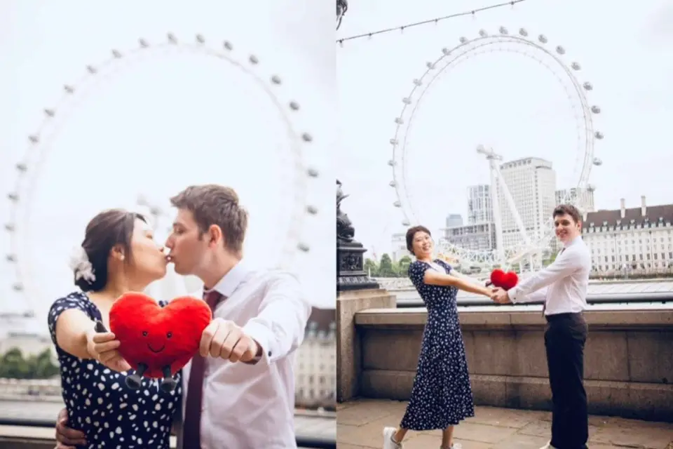 Londres: Sesión privada de fotografía de pareja con lugares emblemáticos