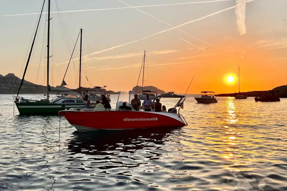 Marsella : Tour en barco al atardecer con vino en la hermosa bahía