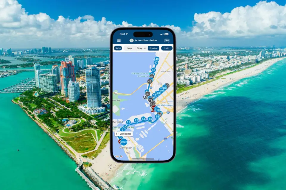 Miami Beach: Recorrido autoguiado en coche basado en una app