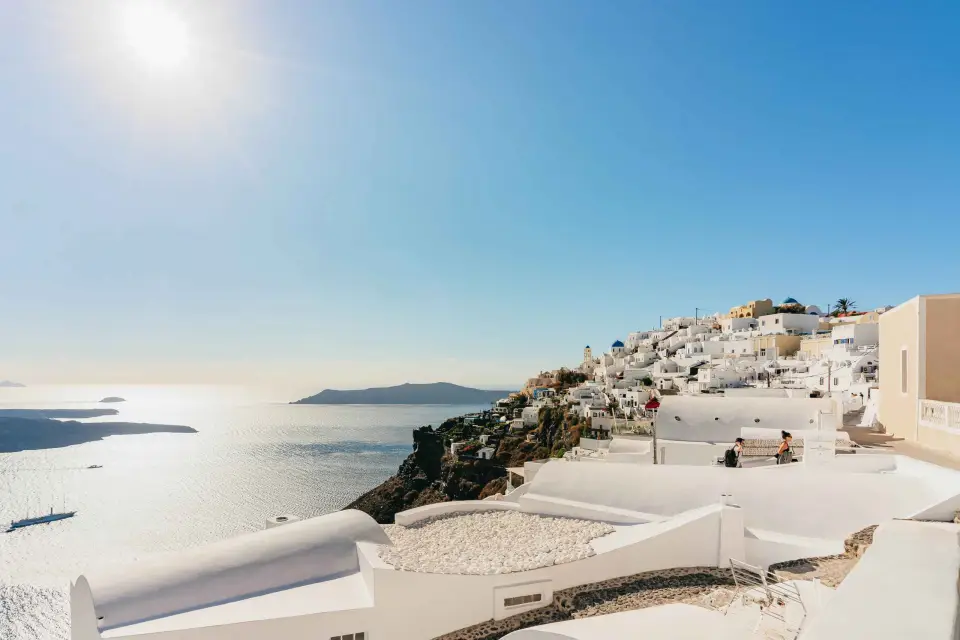 Santorini: Caminata guiada por el Sendero de la Caldera y vista de la puesta de sol