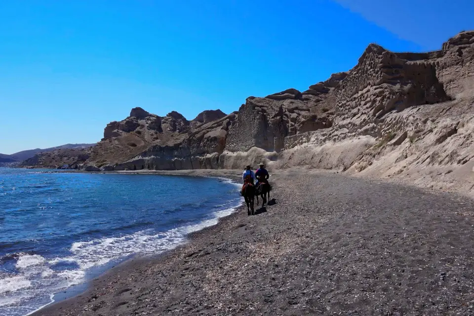 Santorini: Excursión de 1,5 horas a caballo por la playa