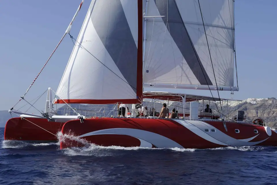 Santorini: Excursión en velero de 5 horas en la Caldera con el Atrapasueños