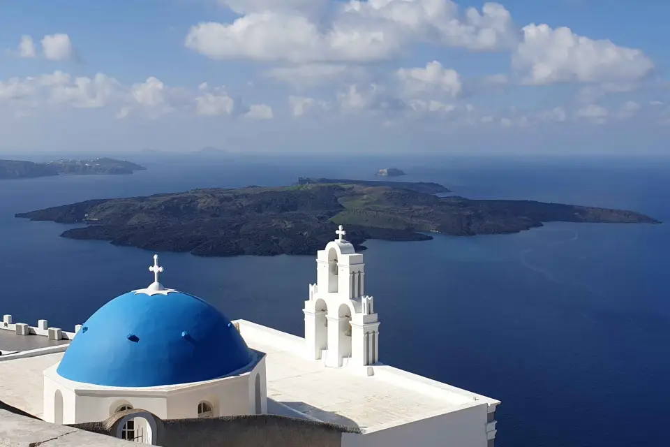 Fira: Excursión a Santorini con guía