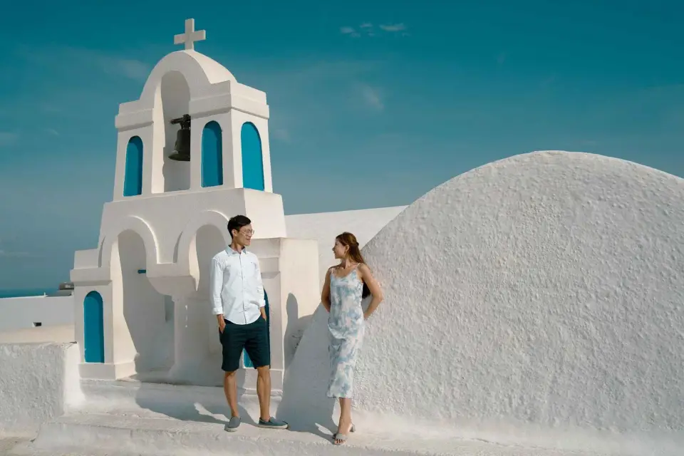Santorini: Sesión de fotos privada Entrada independiente a la Cúpula Azul